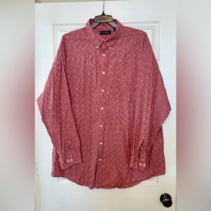 Men’s Roundtree & Yorke 3XT Orange/Gray Plaid Pattern Long-Sleeve Dress Shirt